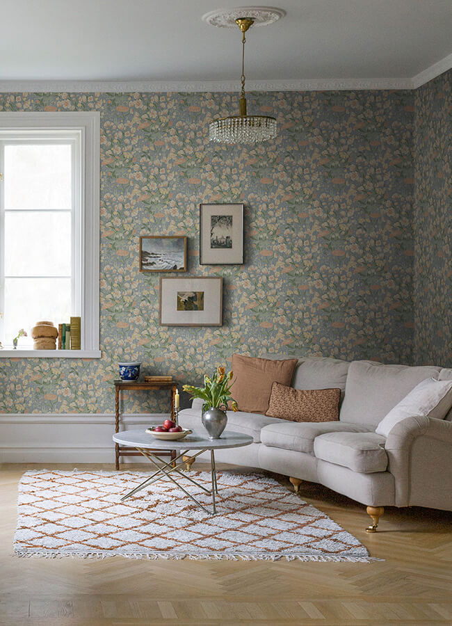 hava-coral-meadow-flowers-wallpaper-york-wallcoverings-4143-22013 - York Wallcoverings Papel pintado