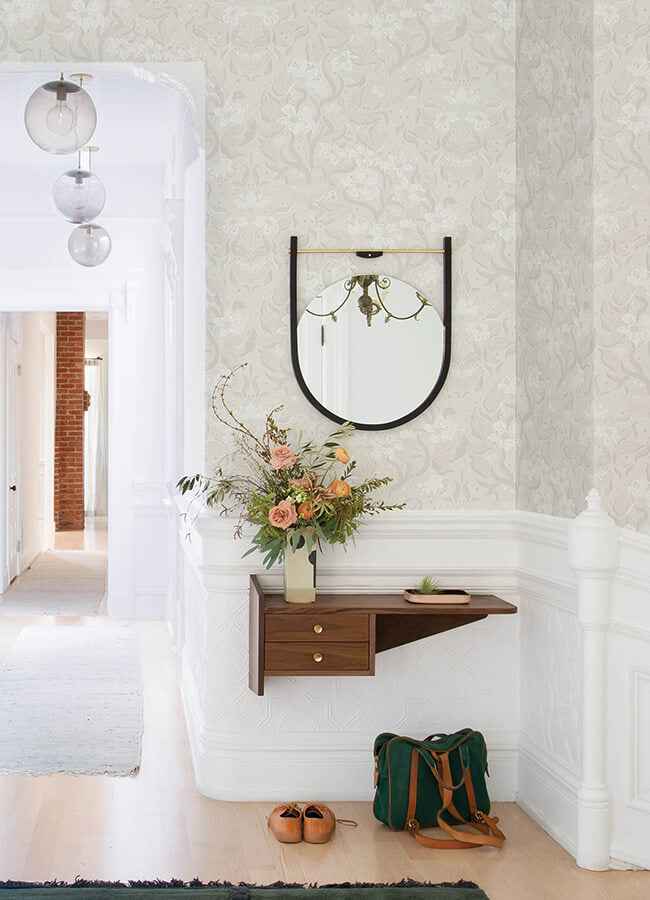 Lisa Grey Floral Damask Wallpaper - York Wallcoverings - 4143-22019 - York Wallcoverings Wallpaper