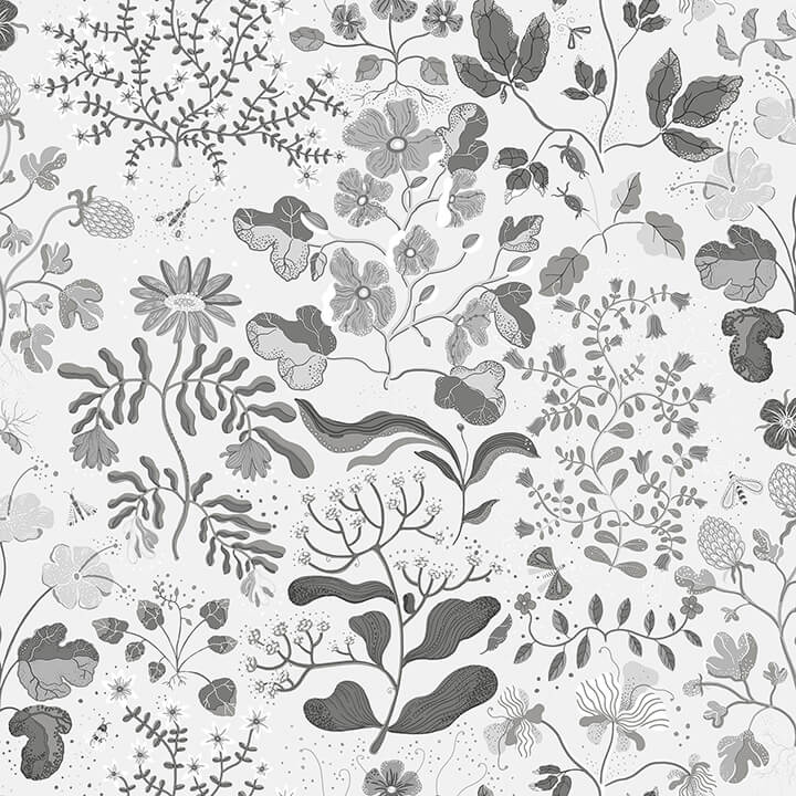 groh-grey-floral-wallpaper-york-wallcoverings-4143-22029 - York Wallcoverings Papel pintado