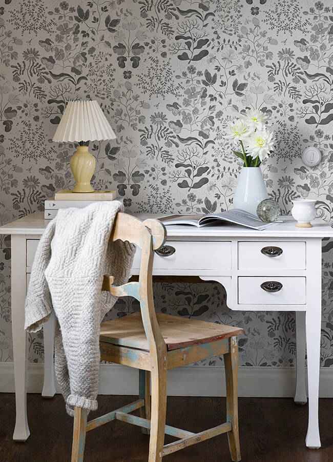Groh Grey Floral Wallpaper - York Wallcoverings - 4143-22029 - York Wallcoverings Wallpaper