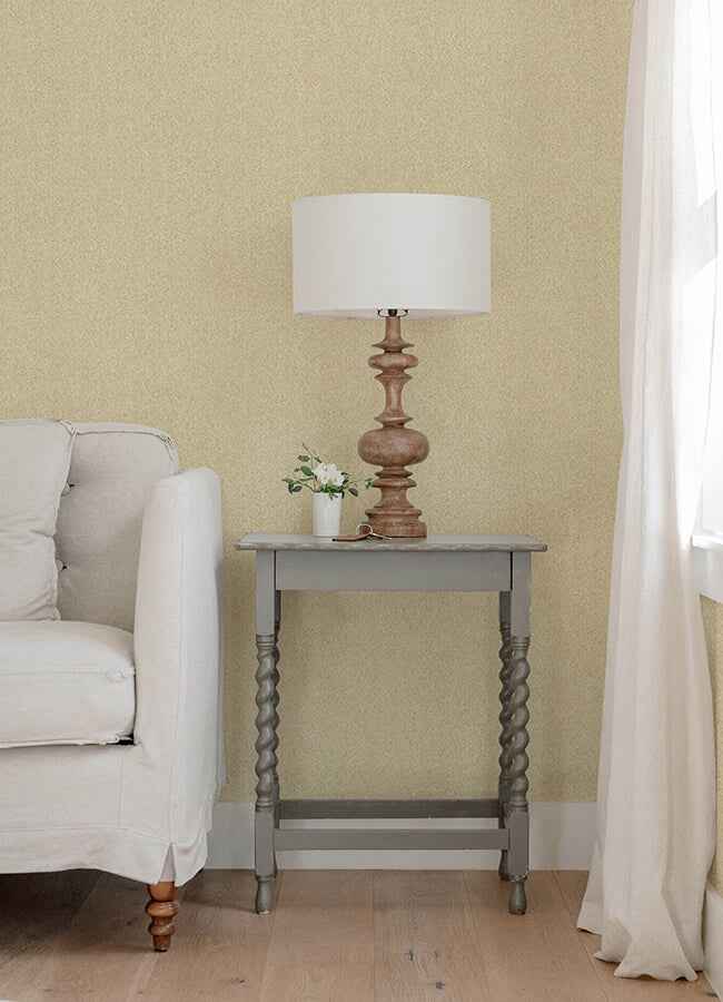Ashbee Yellow Faux Fabric Wallpaper - York Wallcoverings - 4143-26162 - York Wallcoverings Wallpaper