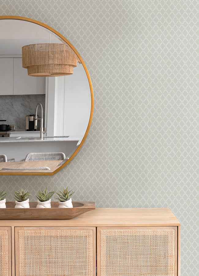 Trevor Grey Leaf Trellis Wallpaper - York Wallcoverings - 4143-34005 - York Wallcoverings Wallpaper