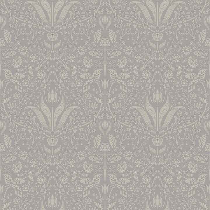 Mara Grey Tulip Ogee Wallpaper - York Wallcoverings - 4143-34008