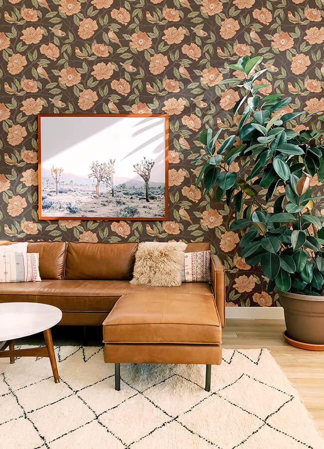 bernadina-black-rosebush-wallpaper-york-wallcoverings-4143-34026 - York Wallcoverings Papel pintado