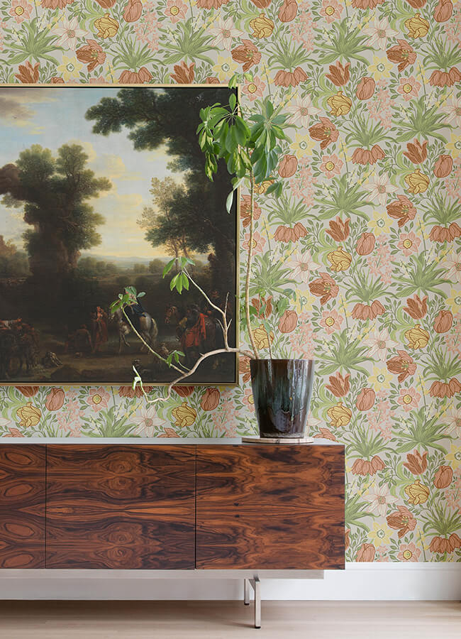 cecilia-chartreuse-tulip-and-daffodil-wallpaper-york-wallcoverings-4143-34028 - York Wallcoverings Papel pintado