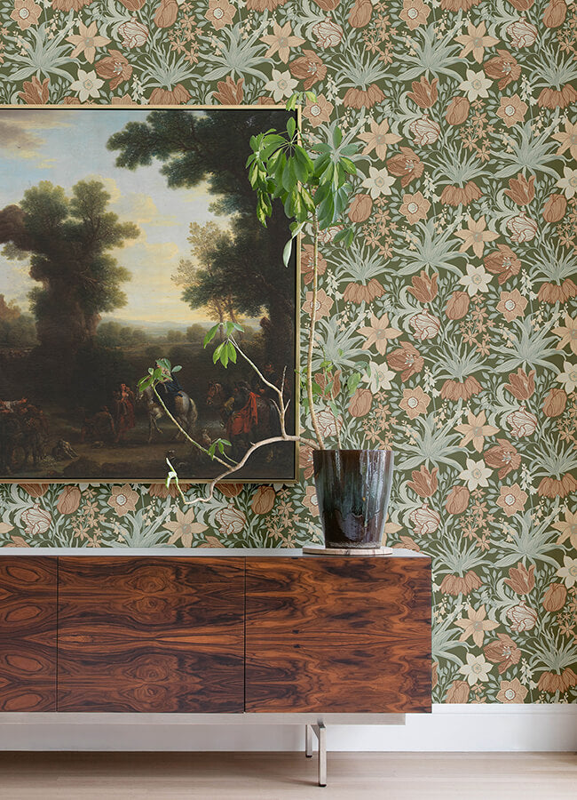 cecilia-moss-tulip-and-daffodil-wallpaper-york-wallcoverings-4143-34029 - York Wallcoverings Papel pintado