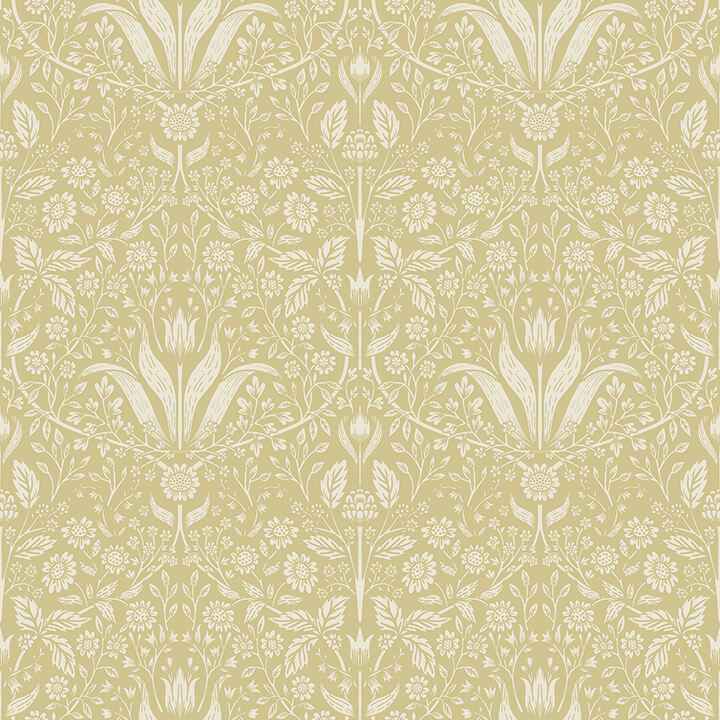 Mara Yellow Tulip Ogee Wallpaper - York Wallcoverings - 4143-34038 - York Wallcoverings Wallpaper