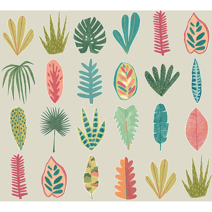 Picture of Leaf Boogie Neutral Tropical Mix Wallpaper