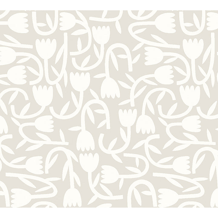 Picture of Aino Taupe Tiny Tulip Wallpaper