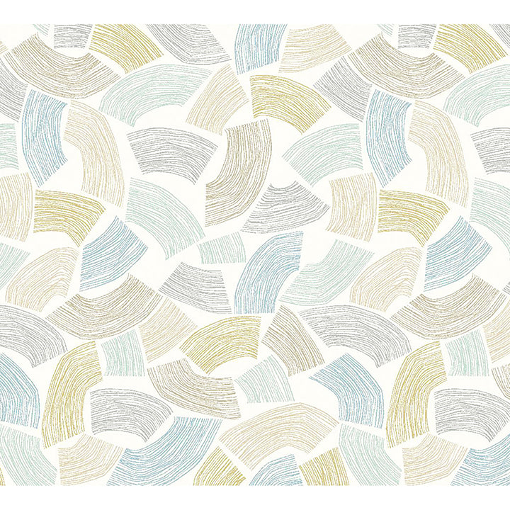 Picture of Elements Light Yellow Scribbled Arches Wallpaper