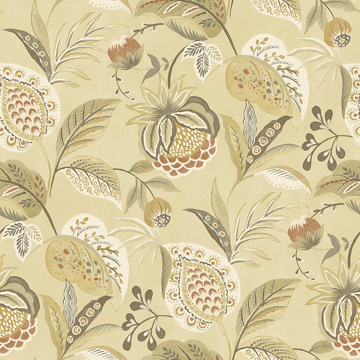 Picture of Bohemian Mustard Jacobean Wallpaper