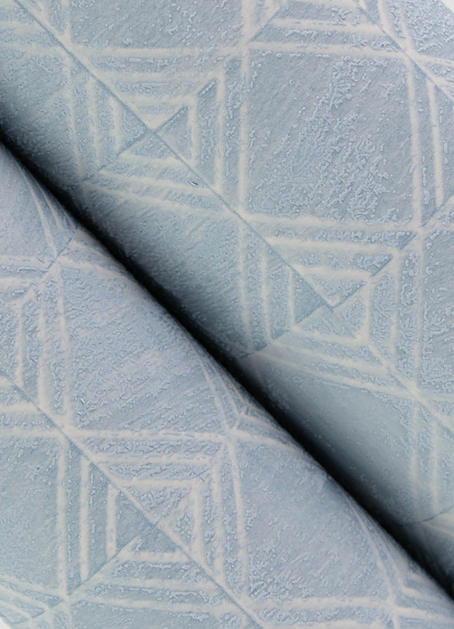 Button Block Blue Geometric Wallpaper - Brewster Wallcovering