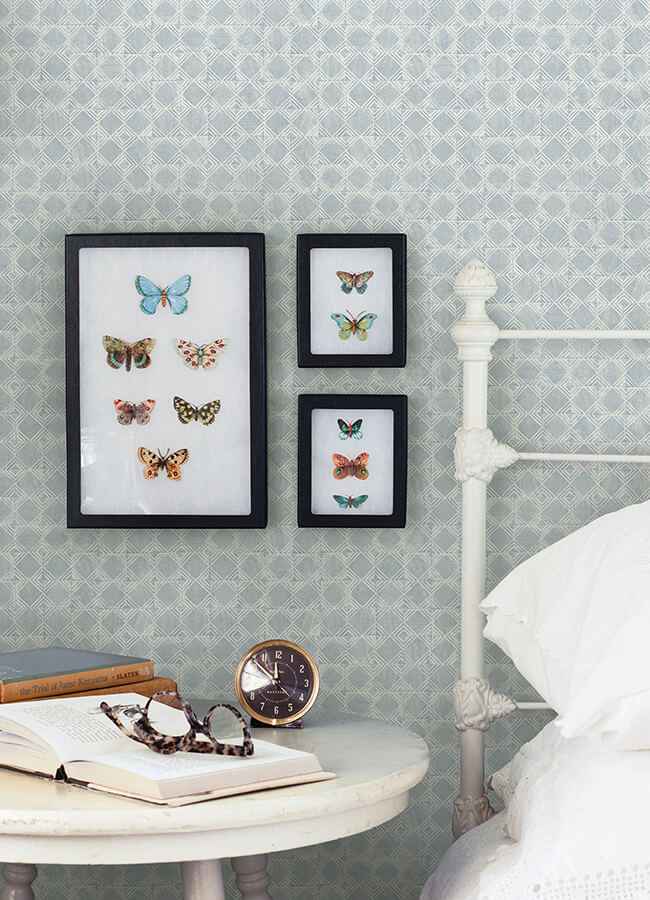 Button Block Blue Geometric Wallpaper - York Wallcoverings - 3125-72305 - York Wallcoverings Wallpaper
