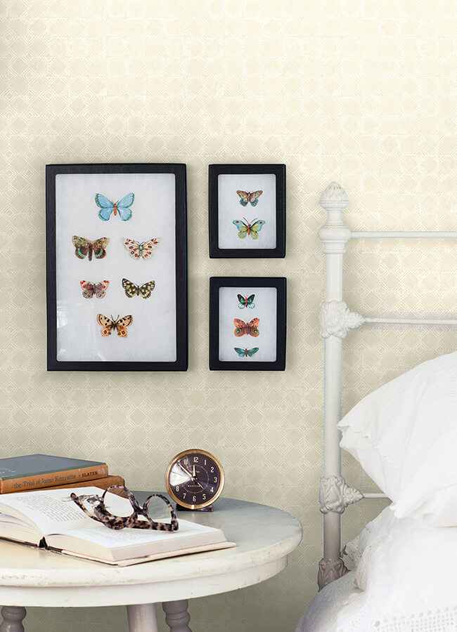Button Block Taupe Geometric Wallpaper - York Wallcoverings - 3125-72307 - York Wallcoverings Wallpaper