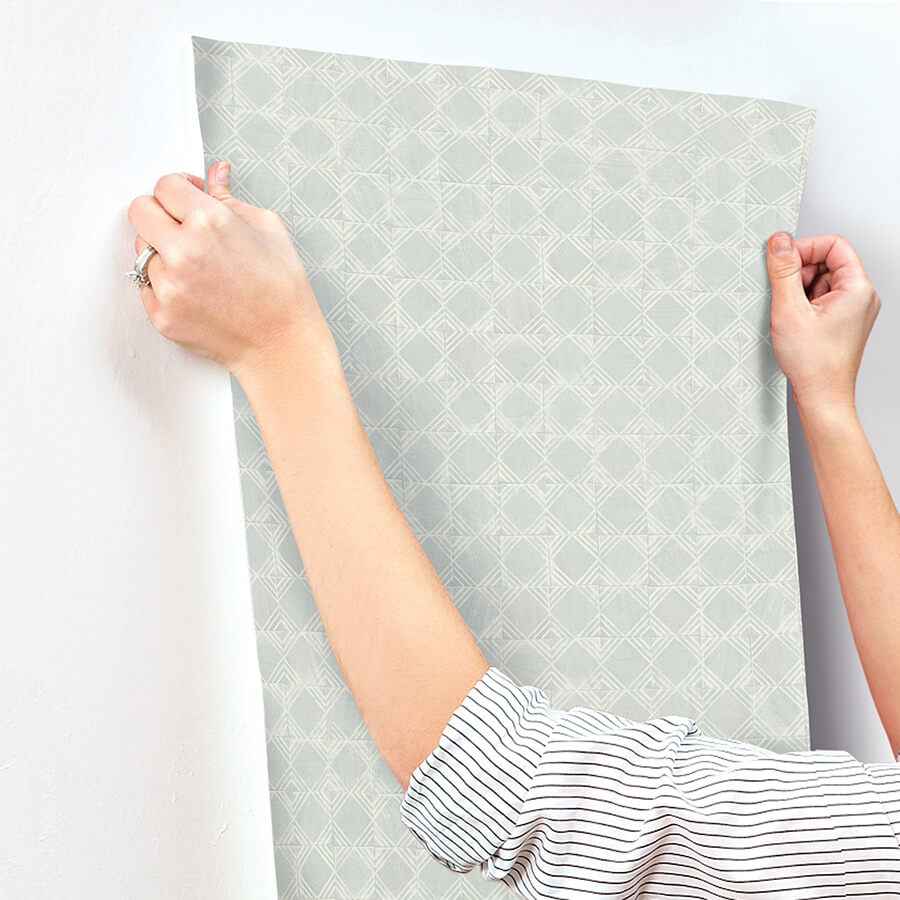 Button Block Aqua Geometric Wallpaper - York Wallcoverings - 3125-72308 - York Wallcoverings Wallpaper