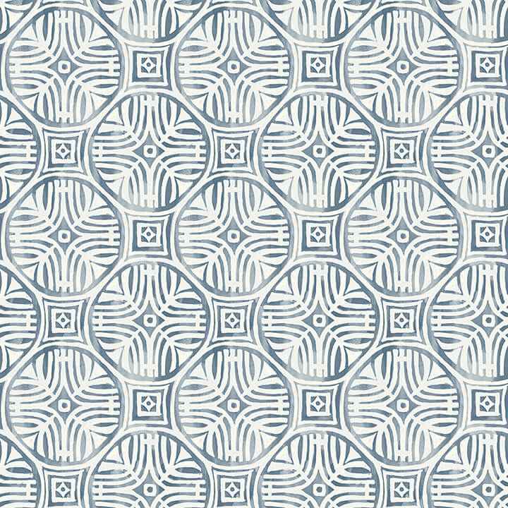 Sandee Navy Medallion Wallpaper - York Wallcoverings - 3125-72310 - York Wallcoverings Wallpaper