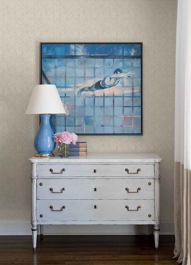 Sandee Dove Medallion Wallpaper - York Wallcoverings - 3125-72311 - York Wallcoverings Wallpaper