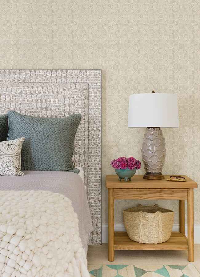 Sandee Dove Medallion Wallpaper - York Wallcoverings - 3125-72311 - York Wallcoverings Wallpaper