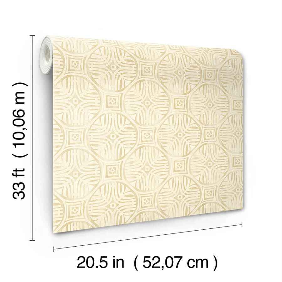 Sandee Butter Medallion Wallpaper - York Wallcoverings - 3125-72312 - York Wallcoverings Wallpaper