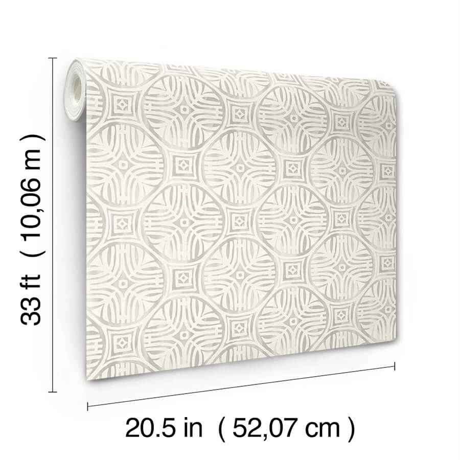 Sandee Grey Medallion Wallpaper - York Wallcoverings - 3125-72313 - York Wallcoverings Wallpaper