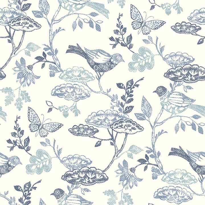 Malmo Blue Trail Wallpaper - York Wallcoverings - 3125-72316