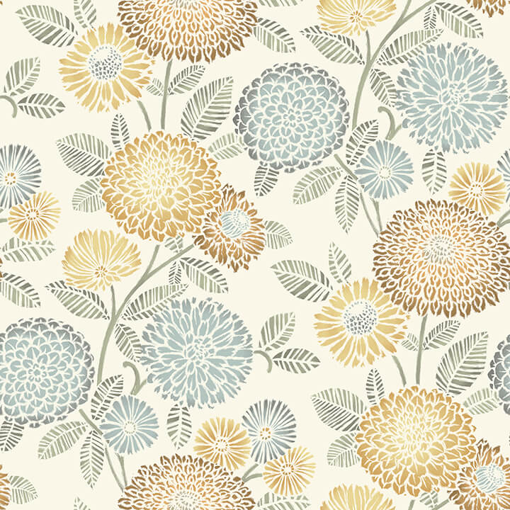 zalipie-apricot-floral-trail-wallpaper-york-wallcoverings-3125-72326 - York Wallcoverings Wallpaper
