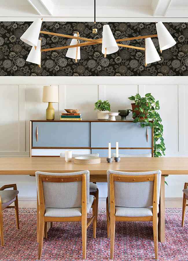 Zalipie Black Floral Trail Wallpaper - York Wallcoverings - 3125-72327 - York Wallcoverings Wallpaper