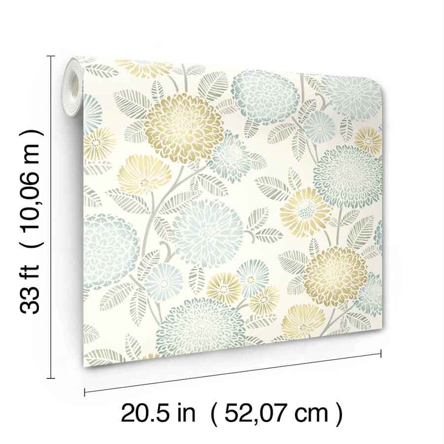 Zalipie Lime Floral Trail Wallpaper - York Wallcoverings - 3125-72330 - York Wallcoverings Wallpaper