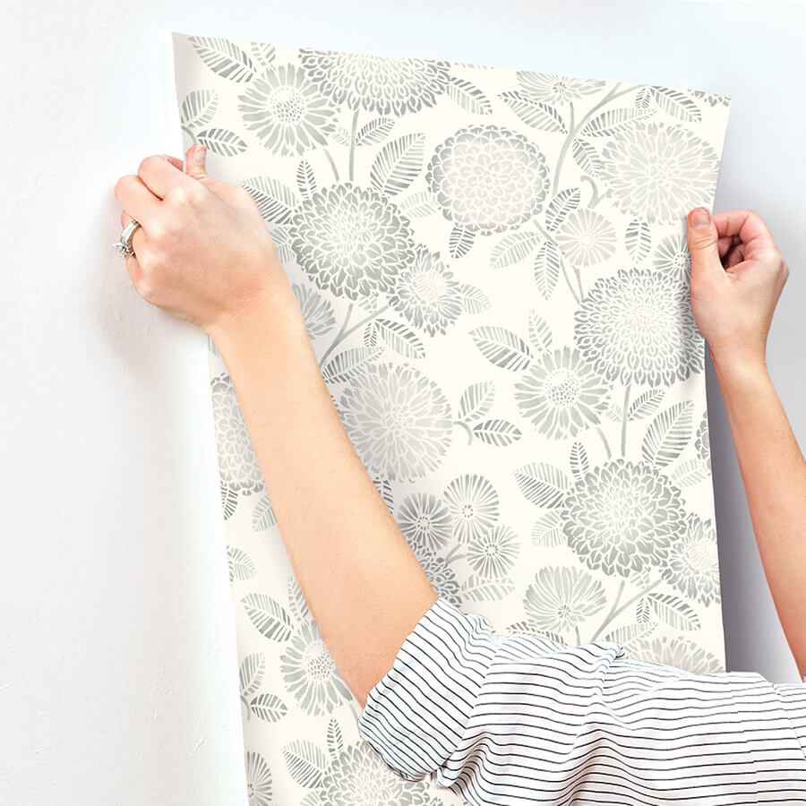 Zalipie Grey Floral Trail Wallpaper - York Wallcoverings - 3125-72331 - York Wallcoverings Wallpaper