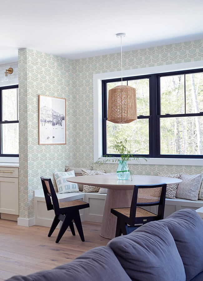 cathal-aqua-tulip-block-print-wallpaper-york-wallcoverings-3125-72344 - York Wallcoverings Wallpaper