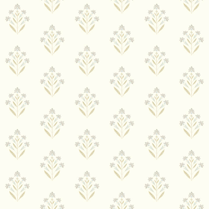 kova-yellow-floral-crest-wallpaper-york-wallcoverings-3125-72348 - York Wallcoverings Wallpaper