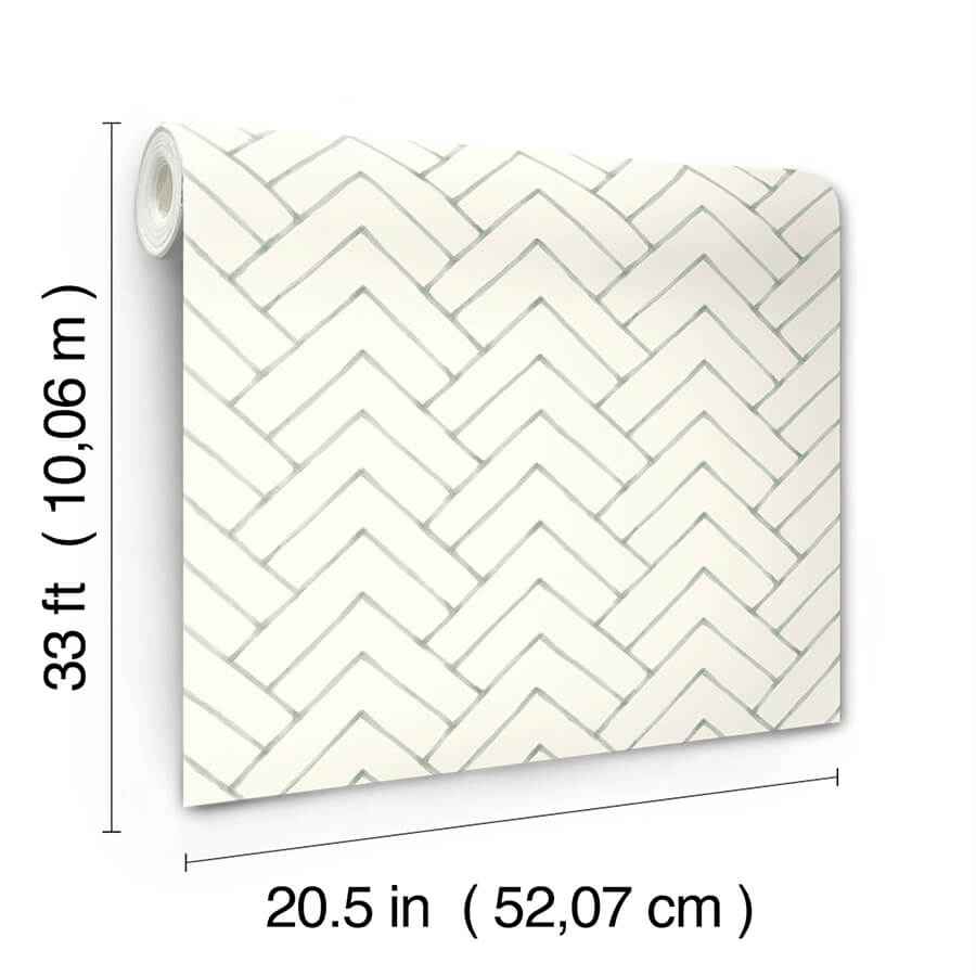 Oswin Teal Tiered Herringbone Wallpaper - York Wallcoverings - 3125-72362 - York Wallcoverings Wallpaper