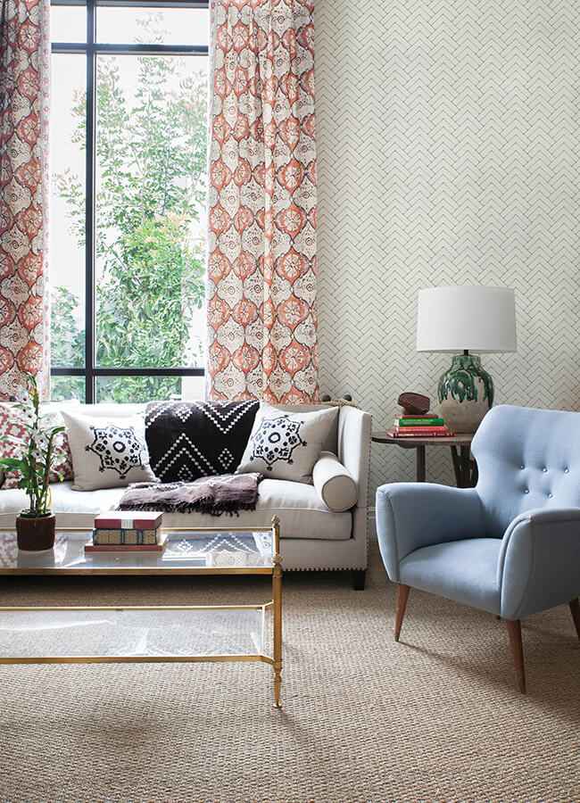 Oswin Grey Tiered Herringbone Wallpaper - York Wallcoverings - 3125-72364 - York Wallcoverings Wallpaper
