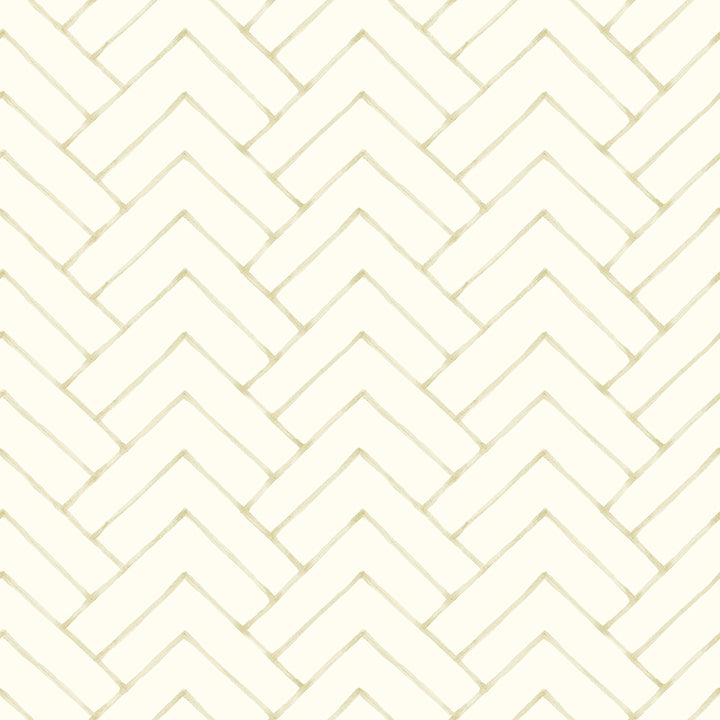 Picture of Oswin Light Yellow Tiered Herringbone Wallpaper