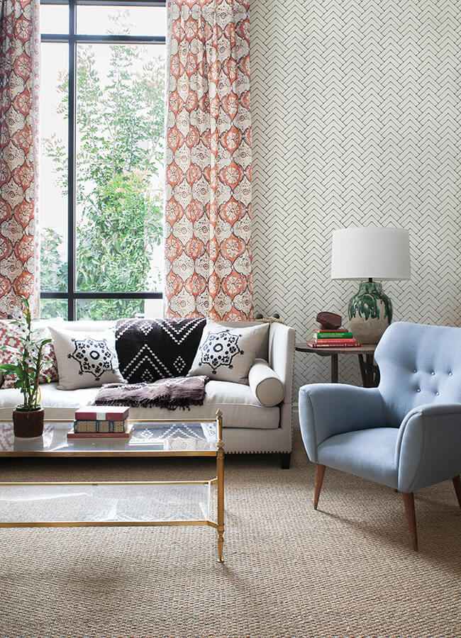 Oswin Black Tiered Herringbone Wallpaper - York Wallcoverings - 3125-72366 - York Wallcoverings Wallpaper