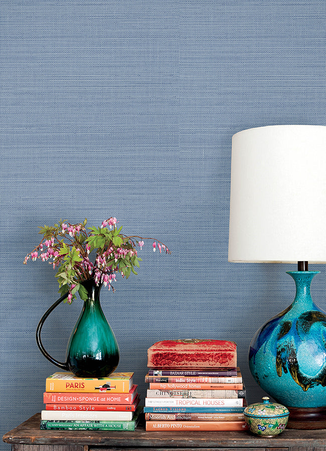 Spinnaker Denim Netting Wallpaper - Brewster Wallcovering