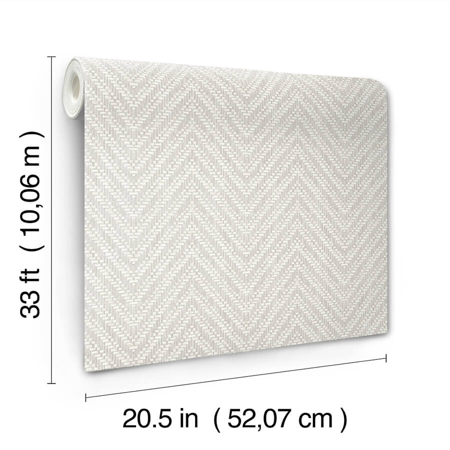 Glynn Light Grey Chevron Wallpaper - York Wallcoverings - 4122-26652 - York Wallcoverings Wallpaper