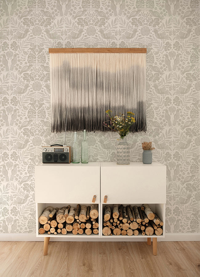 Nestle Dove Bird Block Print Wallpaper  | Brewster Wallcovering - The WorkRm