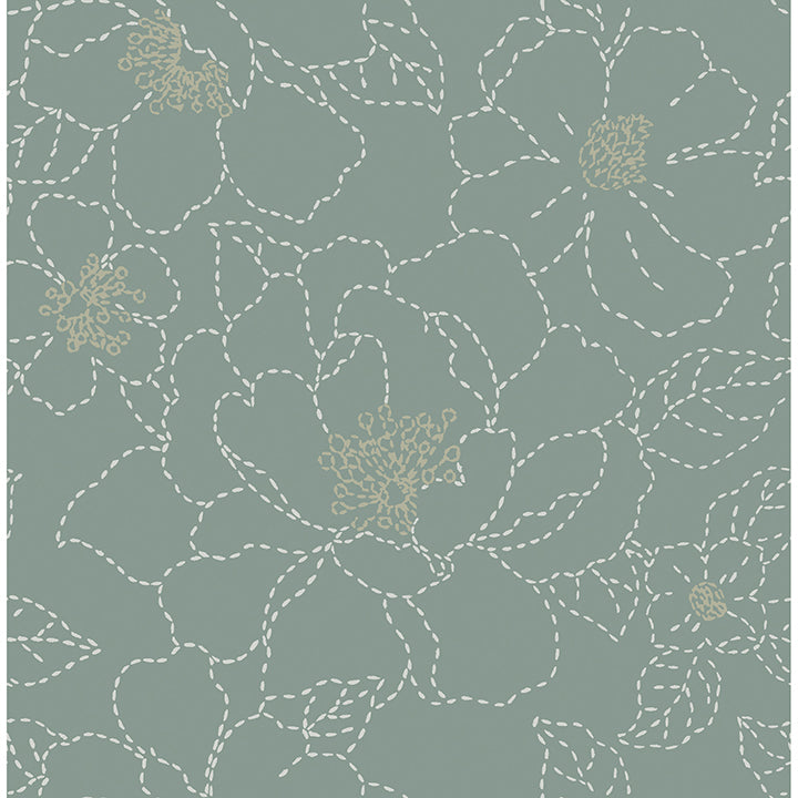 gardena-sea-green-embroidered-floral-wallpaper-york-wallcoverings-4122-27006