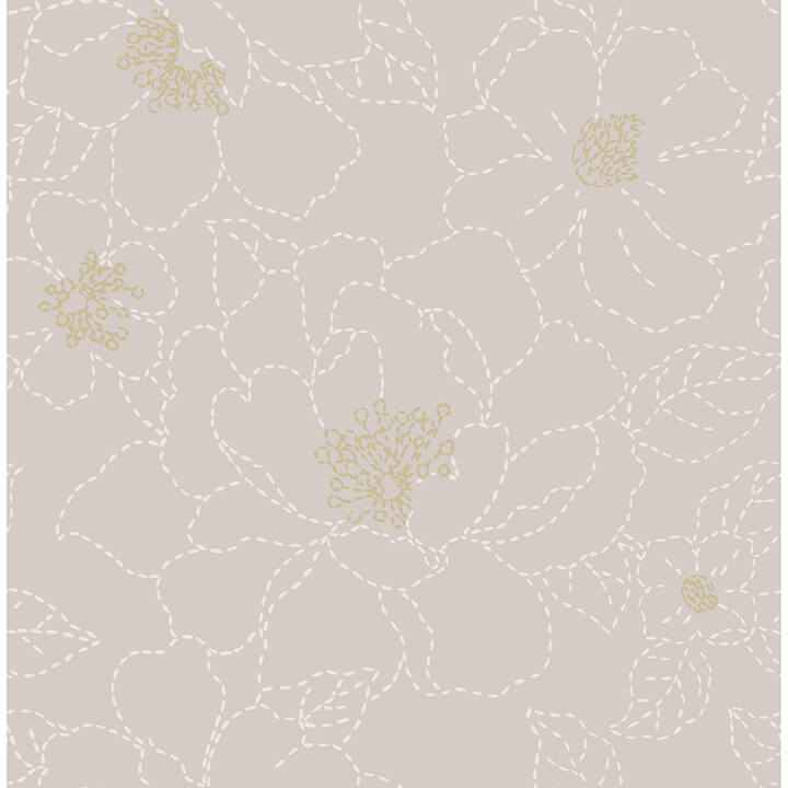 Gardena Lavender Embroidered Floral Wallpaper - York Wallcoverings - 4122-27008
