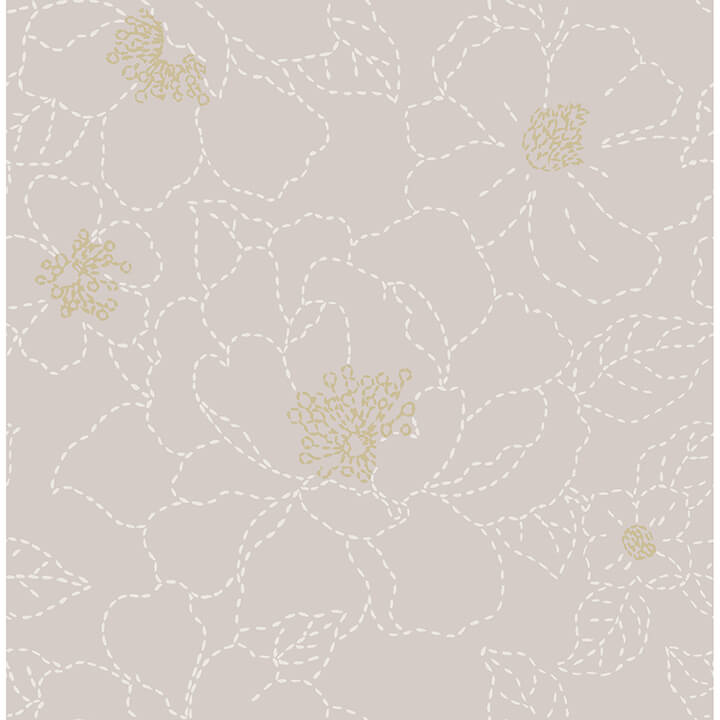 Gardena Lavender Embroidered Floral Wallpaper - York Wallcoverings - 4122-27008 - York Wallcoverings Wallpaper