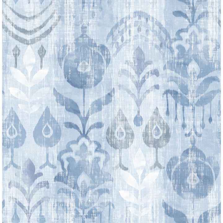 Pavord Blue Floral Shibori Wallpaper - York Wallcoverings - 4122-27013