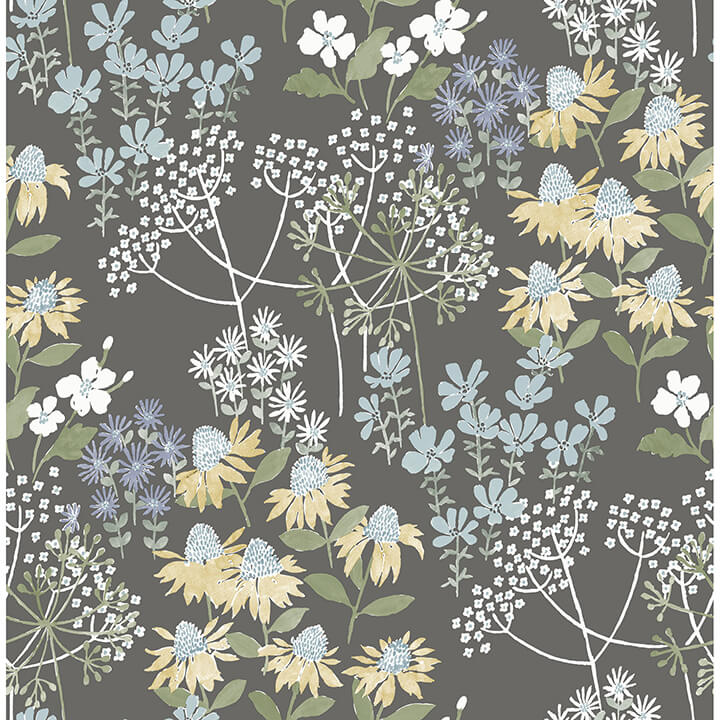 Cultivate Grey Springtime Blooms Wallpaper - York Wallcoverings - 4122-27018 - York Wallcoverings Wallpaper