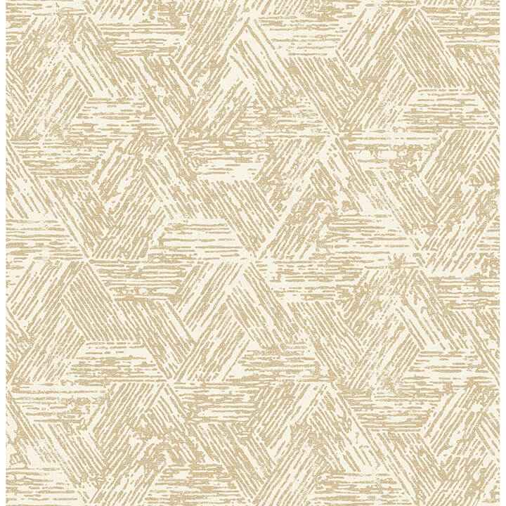 Retreat Light Brown Quilted Geometric Wallpaper - York Wallcoverings - 4122-27033