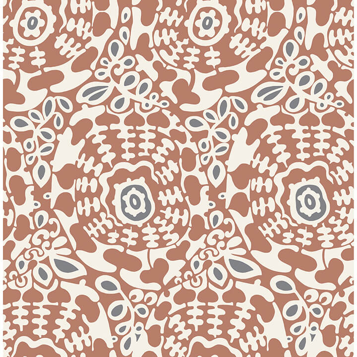 Divine Rust Abstract Medallion Wallpaper - York Wallcoverings - 4122-27041 - York Wallcoverings Wallpaper