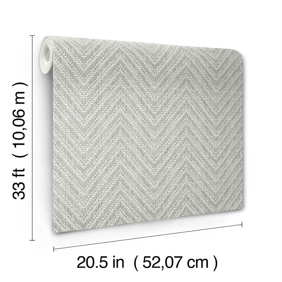 Glynn Sterling Chevron Wallpaper - York Wallcoverings - 4122-27042 - York Wallcoverings Wallpaper