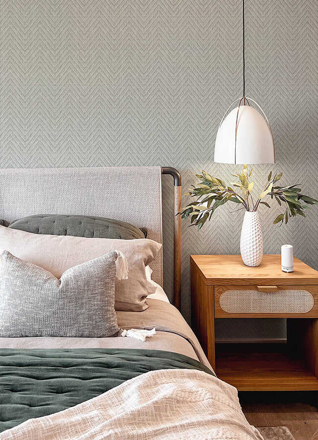 Glynn Sterling Chevron Wallpaper - York Wallcoverings - 4122-27042 - York Wallcoverings Wallpaper
