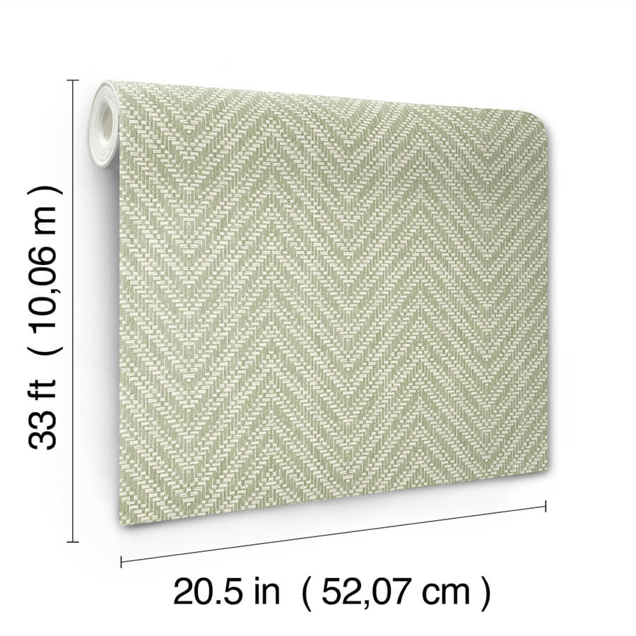 Glynn Green Chevron Wallpaper - York Wallcoverings - 4122-27043 - York Wallcoverings Wallpaper