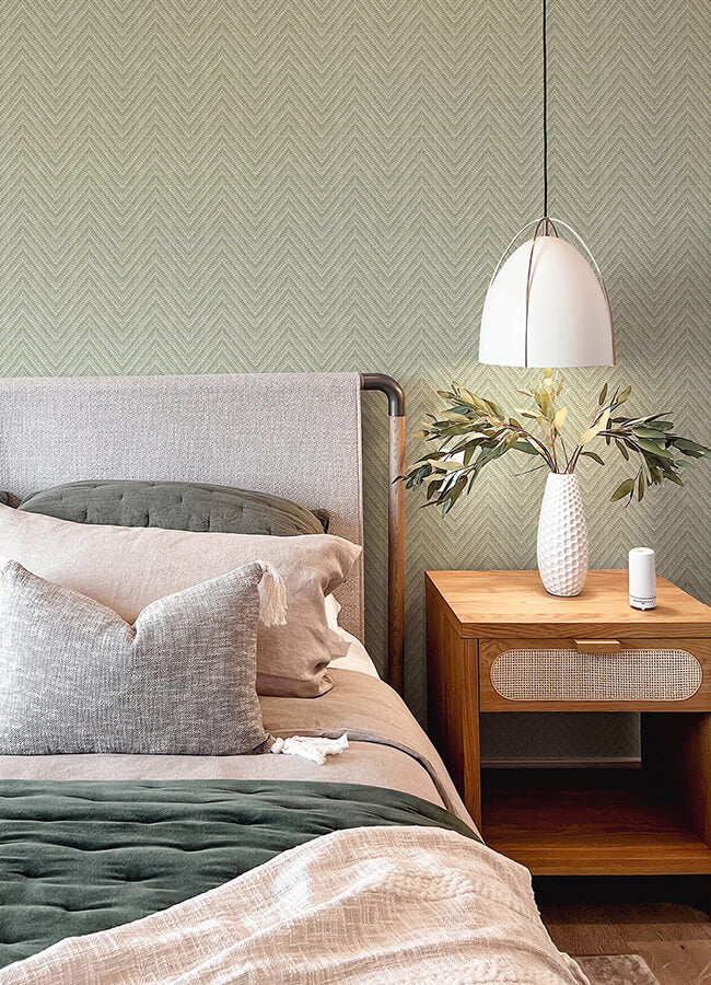 Glynn Green Chevron Wallpaper - York Wallcoverings - 4122-27043 - York Wallcoverings Wallpaper