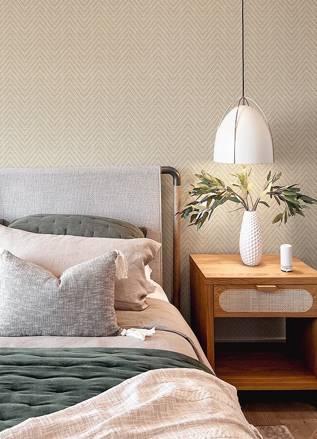 Glynn Wheat Chevron Wallpaper - York Wallcoverings - 4122-27045 - York Wallcoverings Wallpaper